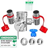 Eye Wash Kit, Faucet Mounted Emergency Eye Wash Station - 1 Pack | Easy Install, Fast Activation, Fits Standard Faucets, Continuous Flow, 3 Sink Adapters, 2 Inspection Tags, 1 Emergency Sign