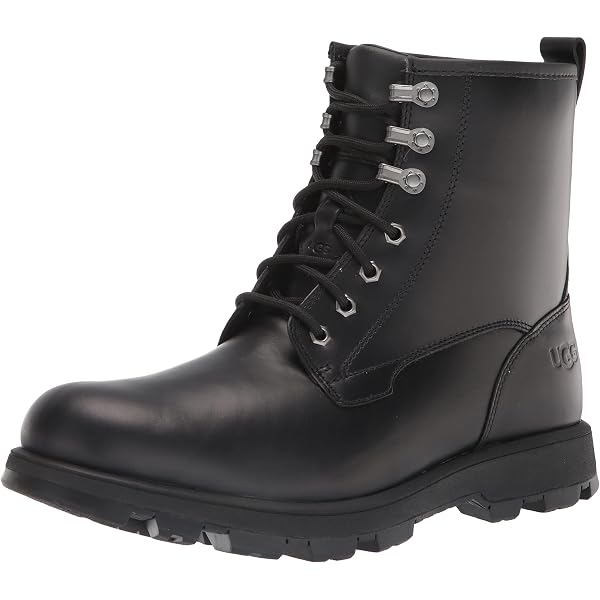 UGG MEN\'S LEATHER HIGH‎ HERITAGE LEATHER LACE UP CHUKKA BOOTS BLACK GRAY NEW UGG Men main image 3