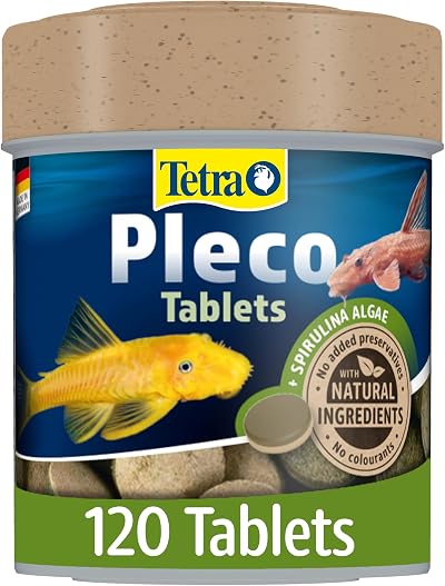 Tetra Pleco Fish Food Complete Herbivorous Bottom-Feeding 120 Tablets