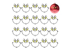45 Pcs Christmas Face Stickers – Vinyl Transfer Stickers for Crafts, Ornaments, Cups, Jars, and Christmas Balls, Waterproof D