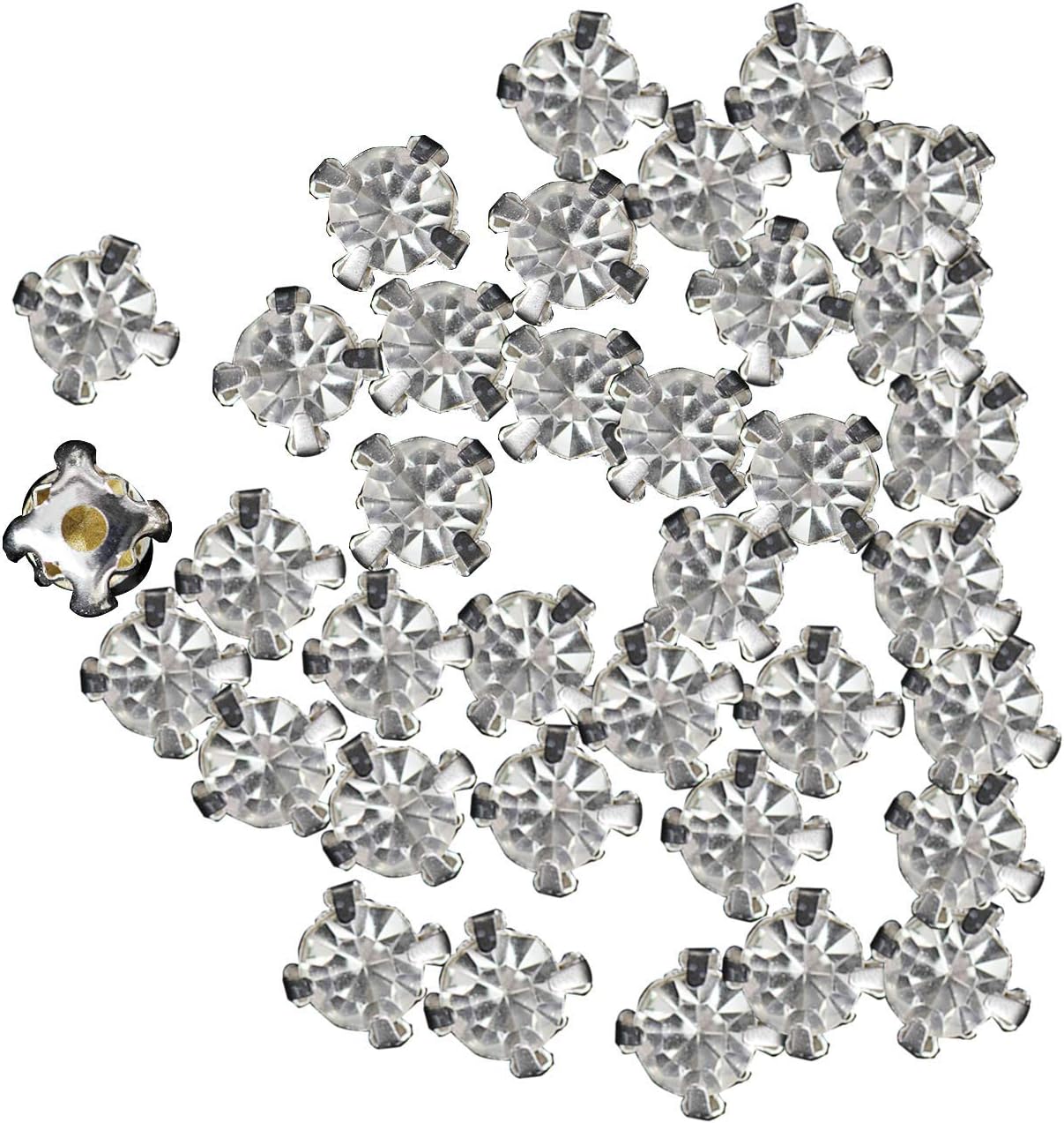 Trimming Shop 5.5mm Sew on Diamante Crystal Clear Glass Rhinestones for