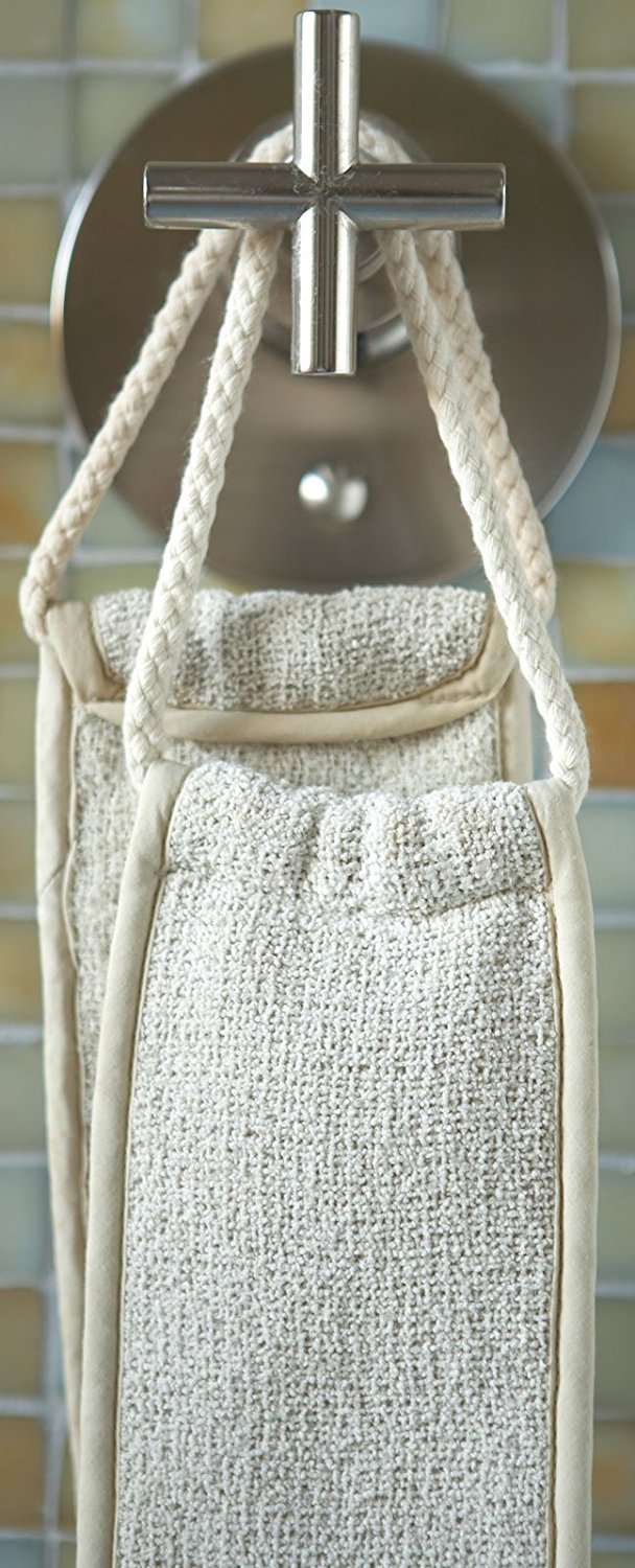 Aquis - Exfoliating Back Scrubber, Deep Clean & Invigorate Your Skin (4 x 30.75 Inches) : Bath Mitts And Cloths : Beauty