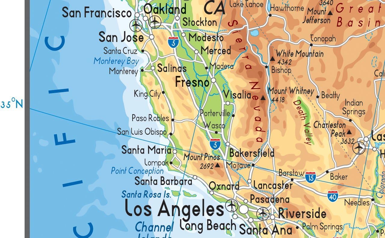 Riesige Karte Der Usa Laminiert A0 Format 84 1 X 118 9 Cm Amazon De Burobedarf Schreibwaren