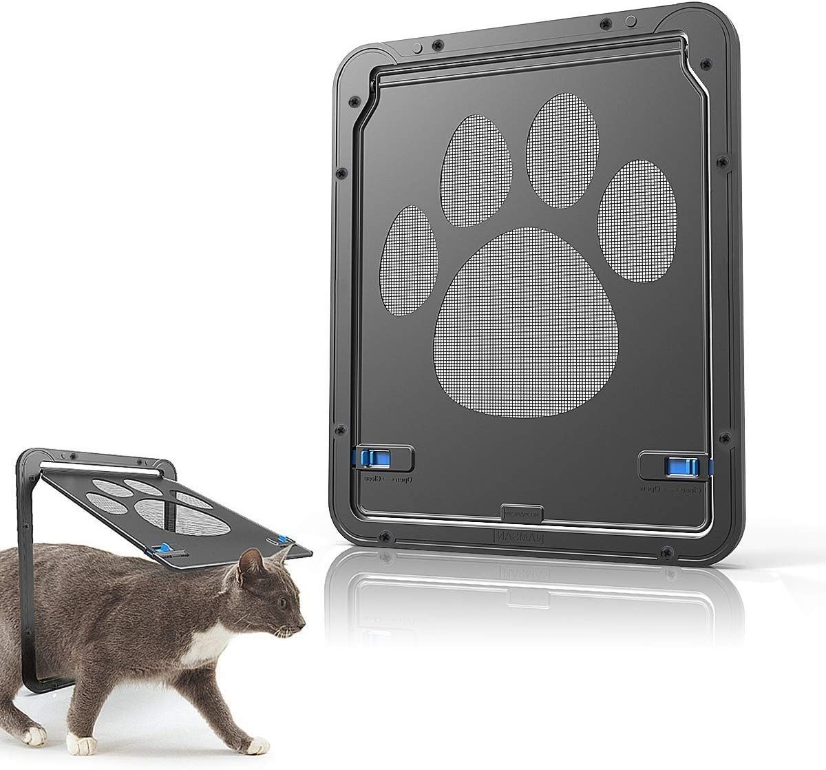 ZB ZealBoom Cat Flap Dog Flaps Pet Flap Screen Door Lockable Easy