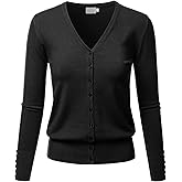 LALABEE Women's V-Neck Long Sleeve Button Down Sweater Cardigan Soft Knit(S-XXL)