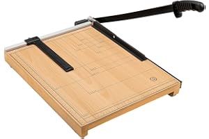 CreGear Paper Cutter, 18 Inch Heavy Duty Wood Guillotine Paper Trimmer, Paper Slicer for Cardstock, Paper Cutters for Crafting with Adjustable Guide, Paper Cutting Board with Guard Rail & Blade Lock