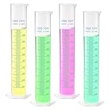 Bekith 4 Pack 1000ml Plastic Graduated Cylinder