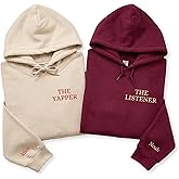 COUPLEHOODIES Custom Embroidered with Quotes – Matching His and Hers Gift for Valentine or Anniversary