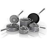 Ninja NeverStick Professional Hard-Anodized 10 Piece Pots &amp; Pans Set, Nonstick Cookware Set, Durable, Oven Safe to 500&deg;F, Slate Grey, C39500