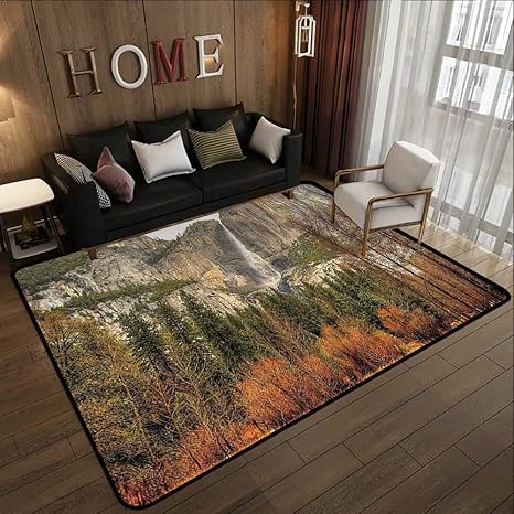 Amazon Com Small Rugs Apartment Decor Yosemite Falls Trees