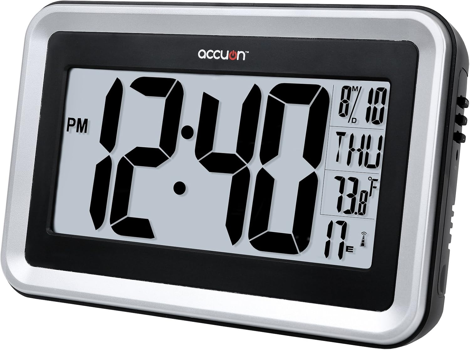 Accuon Large Atomic Radiocontrolled Selfsetting Digital Wall Clock