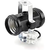 Medium Base E26 Double Light Fixture Socket,TWDRTDD Phenolic Dual Light Socket with Bracket (Pack of 1)