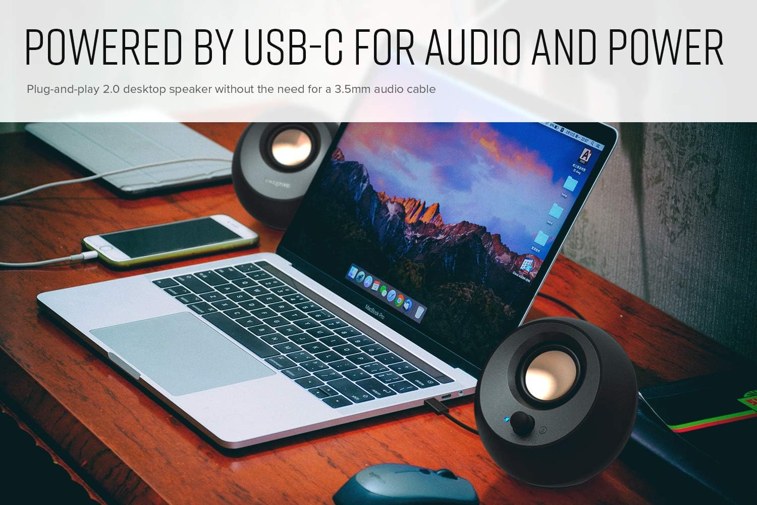 CREATIVE Pebble V3 Minimalistic 2.0 Desktop Speakers with USB Audio, Clear Dialog Enhancement, Bluetooth 5.0 - Image 5
