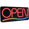 Newon LED Open Sign with 8-Inch Font, 3 Color Wave, Flashing Effects (3284)