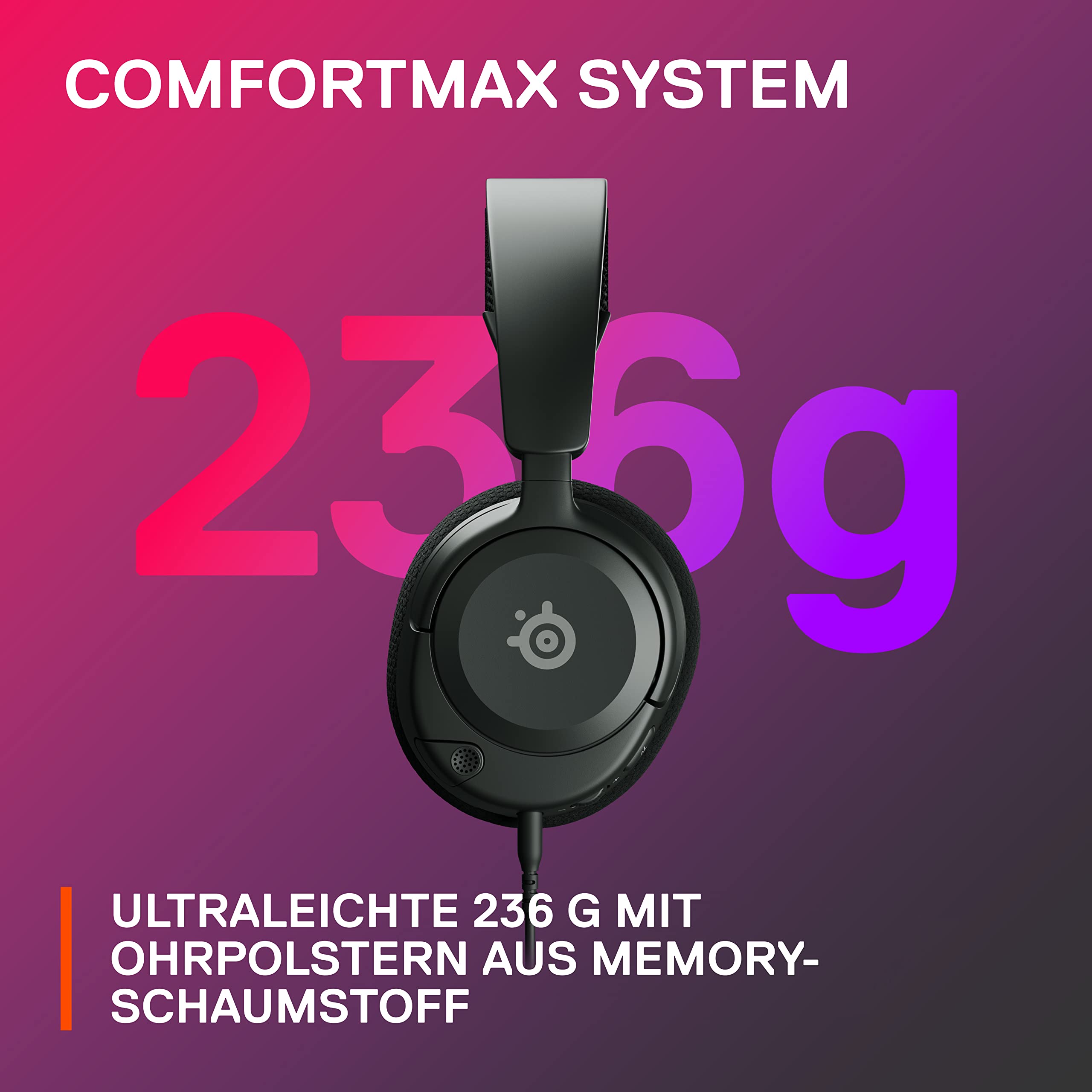 SteelSeries Arctis Nova 1 - Multi-System Gaming-Headset – Hi-Fi-Treiber – 360° Surround-Sound – AirWeave Memory Foam-Ohrpolster – Mikrofon mit Geräuschunterdrückung – PC, PS5, Xbox -Schwarz 8