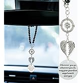 Rislobx Angel Wings Car Charm, Car Rear View Mirror Hanging Ornament, Metal Angel Wings Pendant Mirror Hanger Decor for Lover Family Christian Gifts (Style B)