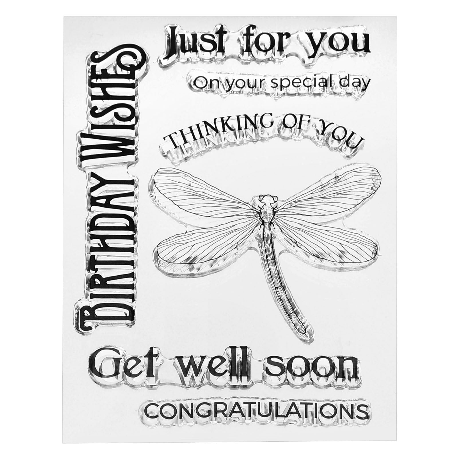 PATIKIL Transparent Silicone Stamps, 1 Pcs T1556 Dragonfly Clear Stamps for Card Making Decoration DIY Scrapbooking Embossing Album Decor Craft, Clear