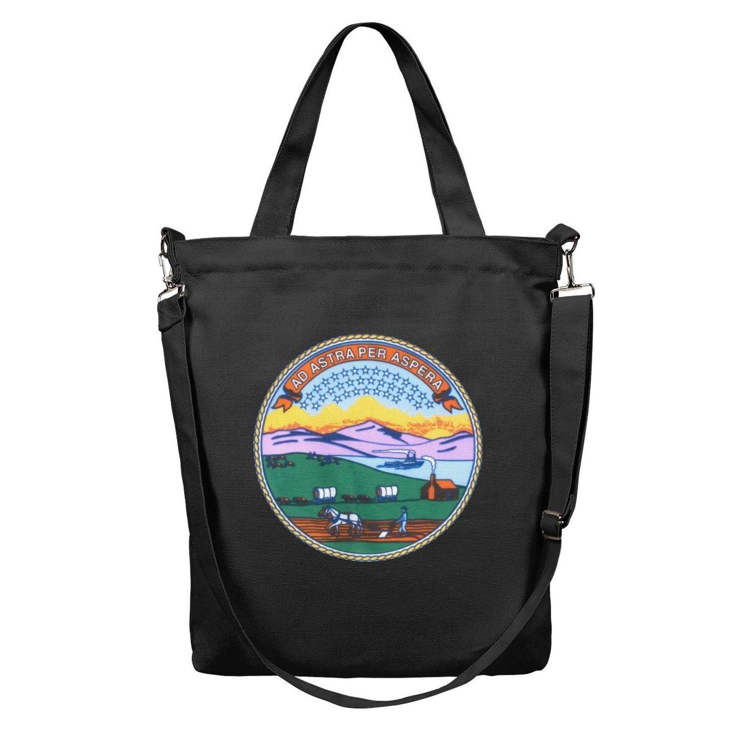 Women'S Tote Craft Bag Large Capacity Heavy Duty Shopping Bag Kansas State Flag Logo Body Handbag Custom Design Work Shoulder Bag Foldable Beach Tote Duck Bag Travel Crossbody Bag