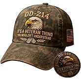 Veteran Pride DD-214 Military Baseball Cap and Commemorative Coin Set, A Gift for Patriotic Retired Soldiers and Veterans Day