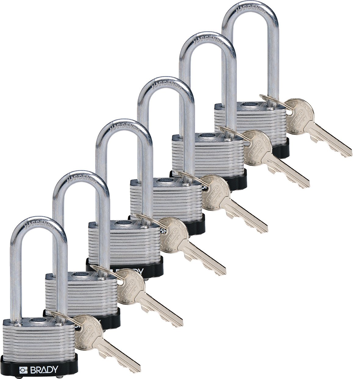 Brady 118941 Black, Key Retaining Steel PadLock 2" Shackle Keyed