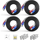 ANNKE 4 Pack 100ft BNC Video Power Cable, Security Camera Cable Wire Cord, BNC Extension Analog Surveillance Camera Cables fo