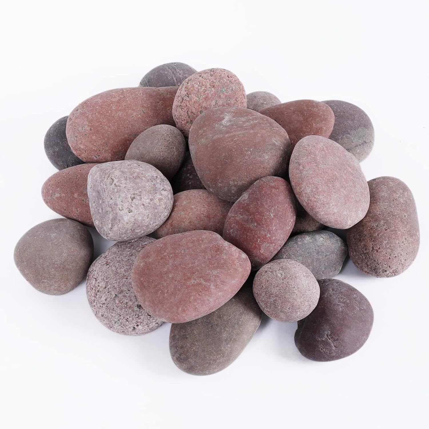 Vase Fillers - Ausluru 11LB Smooth Pebbles River Rocks for Landscaping, 100% Natural Hand-Picked Premium Decorative Pebbles, Ideal for Garden Landscaping, Home Decor, Aquariums, Painting, Crafting and Gifts, Red