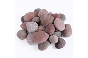 Ausluru 11lbs Smooth River Rocks, 1-2 Inch Hand-Picked Premium Pebbles for Garden and Landscape Design, Kindness Stones for Painting,DIY Arts, Red