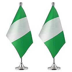 WXTWK 2 Pack Nigeria Flag Nigerian Desk Flag Small