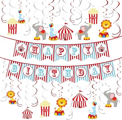 Amazon Com Circus Animals Party Supplies Carnival Hanging Swirl
