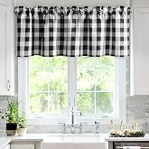 Hiasan Black and White Buffalo Plaid Curtains Valances, 52W x 18L, 1 Panel | Semi Sheer, Checkered Rod Pocket Valance for Living Room/Farmhouse/Bedroom