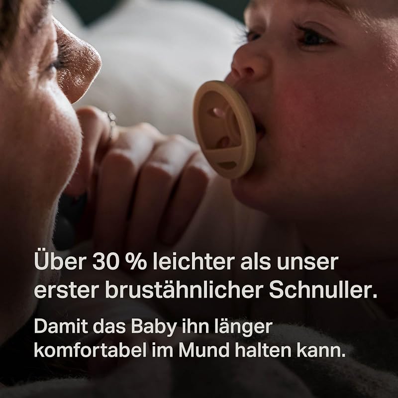 brustähnlicher Schnuller, 0-6m, 4er-Pack, leichtgewichtig, einteiliges Silikondesign, symmetrischer Nuckel