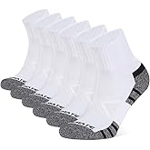 CLOSEMATE 6 Pack Mens Ankle Athletic Socks Cushioned Running Sports Cotton Quarter Socks