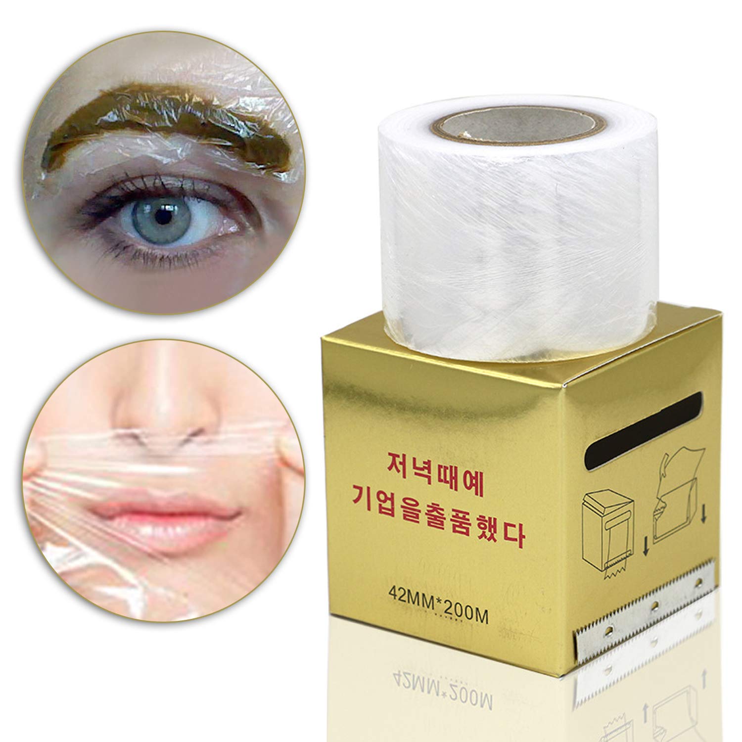 Eyebrow Tattoo Plastic Wrap, Tattoo Preservative Film, Professional Eyebrow Tattoo Makeup Supplies for Eyebrow Eyeline Tattoo Lip, Cover Film for Women