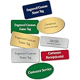 Custom Engraved Name Tags (2x3), Personalized Plastic Laser Engraved Name Tags, Magnetic or Pin Backing