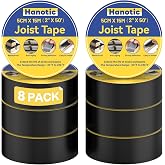 Hanotic Joist Tape for Decking 2'' X 50', 8 Rolls Waterproof Deck Tape | Weather-Resistant and Anti-Corrosion Joist Tape, Self-Adhesive for Extend Deck Life for Wood Joists Beams Roof Rv