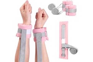 HEINALOUS Patient Restraints Band, Hospital Bed Wrist Strap, for Seniors with Dementia, Hospital Bed Restraint for Hands Or Feet Universal Constraints Control, Pink 2 Pcs (2, Pink)