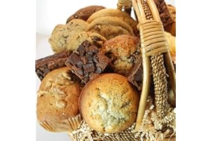 Poppie's Dough Fresh Baked Muffin, Cookie, Scone, and Brownie Basket/Box (19 Pieces) - Perfect for Easter, Mother's Day, Birthdays, Gifts for Her, Gifts for Seniors, Celebrations, Anniversary