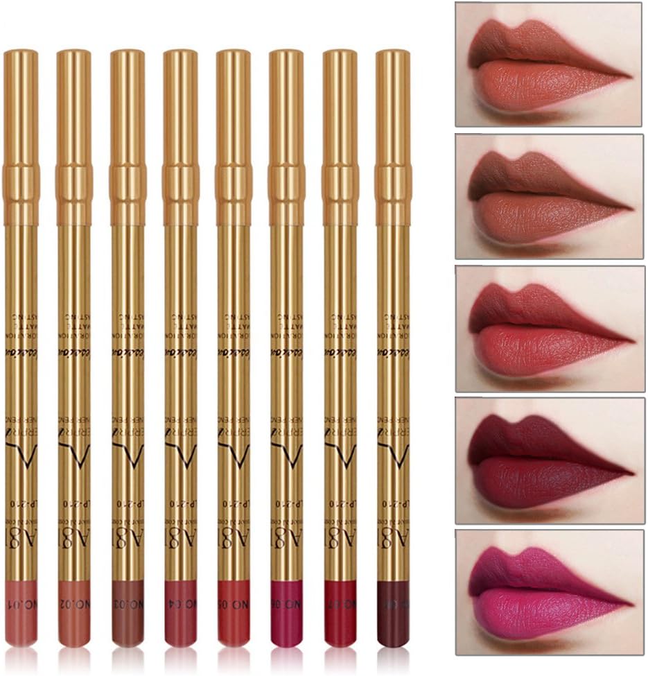 IMAGIC 8Colors Lip Liner Pencil Set/Kit Waterproof Smooth And Long Lasting Lipstick Pen Gift Pack-8 Pack