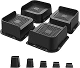 USION Bed Risers 6 Inch Heavy Duty L Shaped Up to 5000-6000 Lbs 4pcs Black