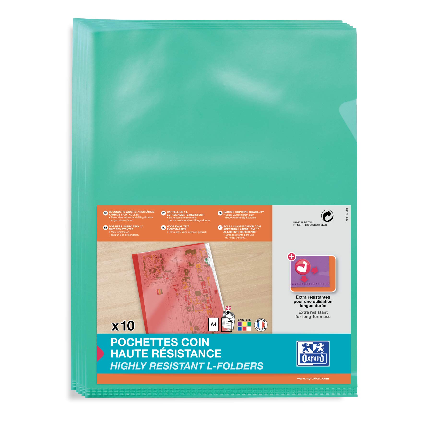 Elba 100206724 Privacy Hllen Transparent DIN A4 PVC grün