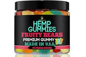 HEALTHERGIZE Hemp Gummies Edibles for Sleep Calm HempOil Infused -95 Fresh and Fruity Bears-Made in USA