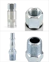 QWORK 10Pcs Air Line Connectors 1/4 BSP Quick Release Fittings view 4