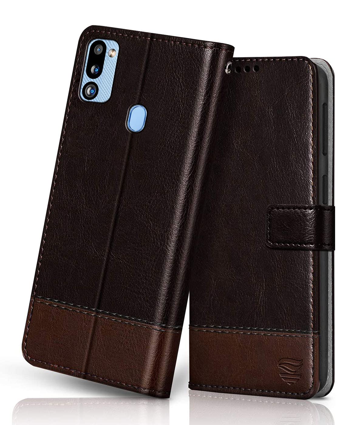FLIPPED Vegan Leather Flip Case Back Cover For Samsung Galaxy M21 