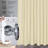 EurCross Beige Shower Curtain 180x180cm Mould Proof Washable Quick Dry view 7