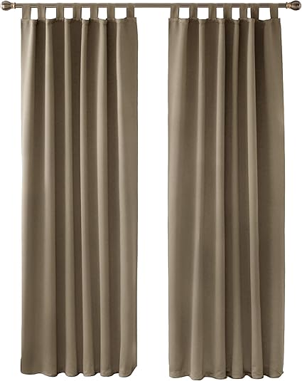 deconovo cortina opaca para ventana dormitorio juvenil para habitacion matrimonio estilo moderno elegante con trabillas 2 paneles 140 x 260 cm caqui