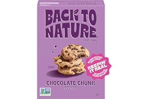 Back to Nature Chocolate Chunk Cookies, Plant-Based, Non-GMO, Made with Wheat Flour, Snack Happy, 7.5 oz Box