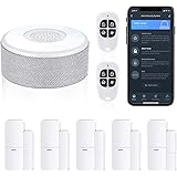 WiFi Door Alarm System, Wireless DIY Smart Home Security System, with Phone APP Alert, 8 Pieces-Kit (Alarm Siren, Door Window