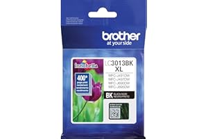 Brother Printer High Yield Ink Cartridge Page Up To 400 Pages Black (LC3013BK), Standard