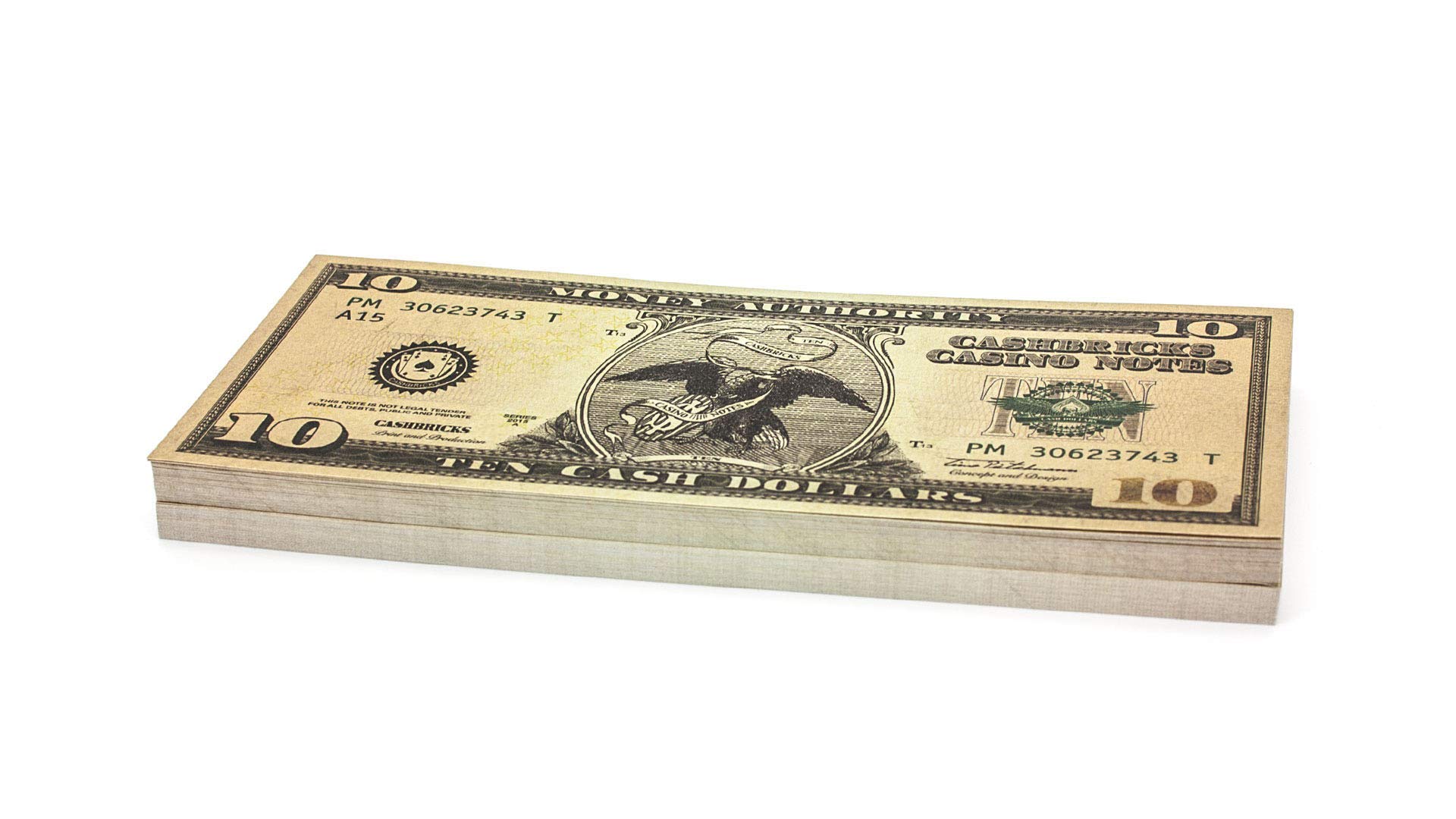 100 x $10 DOLLAR Cashbricks® play money banknotes