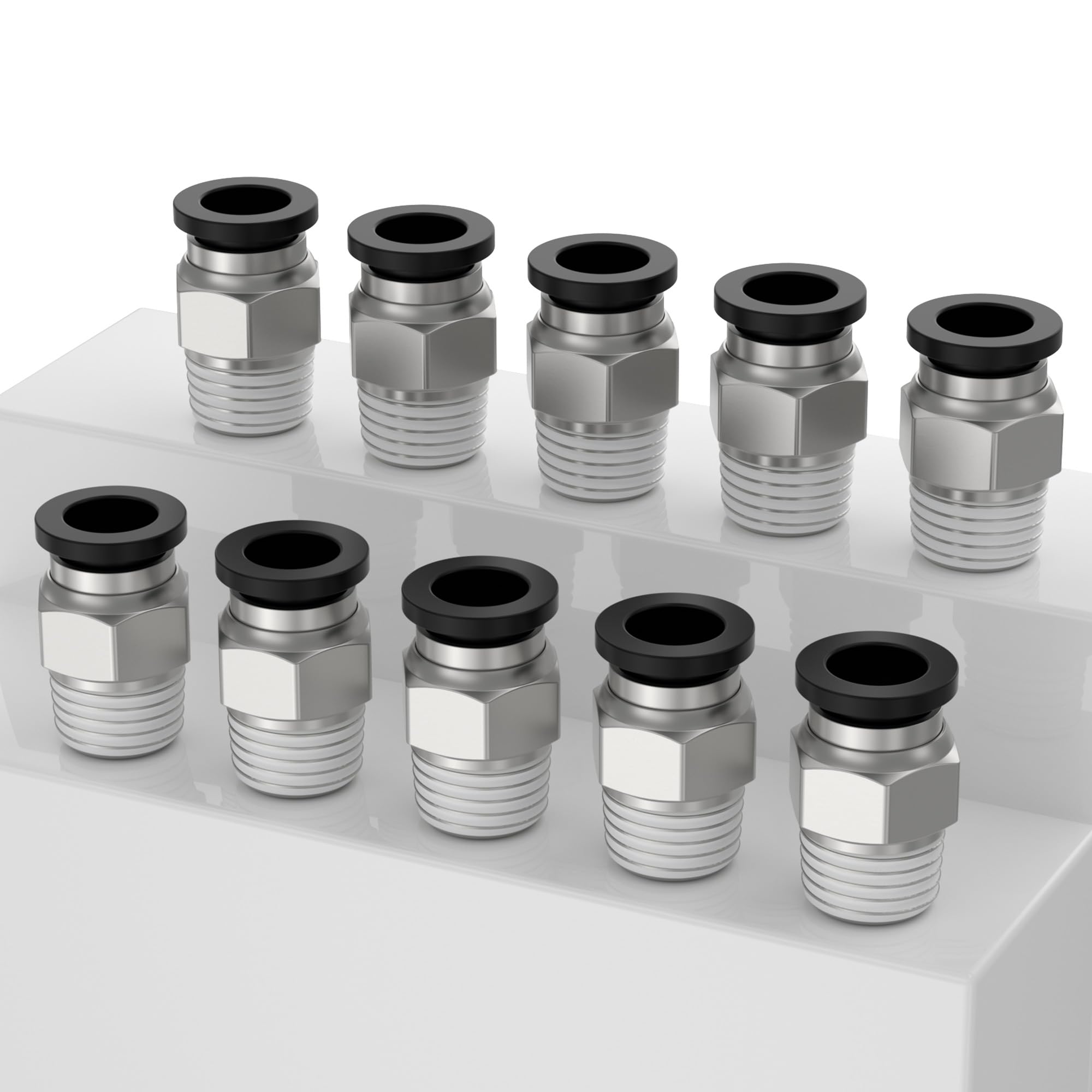 Photo 1 of YAOJING PC1/4"-1/4"NPT,1/4"OD Quick Connect Air Hose Fitting, 1/4"NPT Male Pipe Thread, Easy Push-in, Durable Pneumatic Adapter